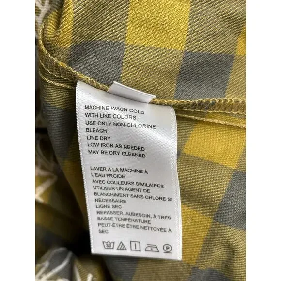 Urban Outfitters Sun Flower Print Pleated Plaid Skirt Womens Size M Yellow White - Picture 4 of 9